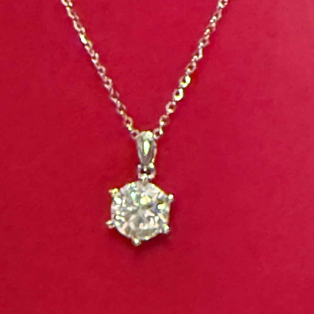 MOISSANITE 925 SILVER 2TCW Solitaire Necklace  MSRP:$1 780.00 NWT & GRA